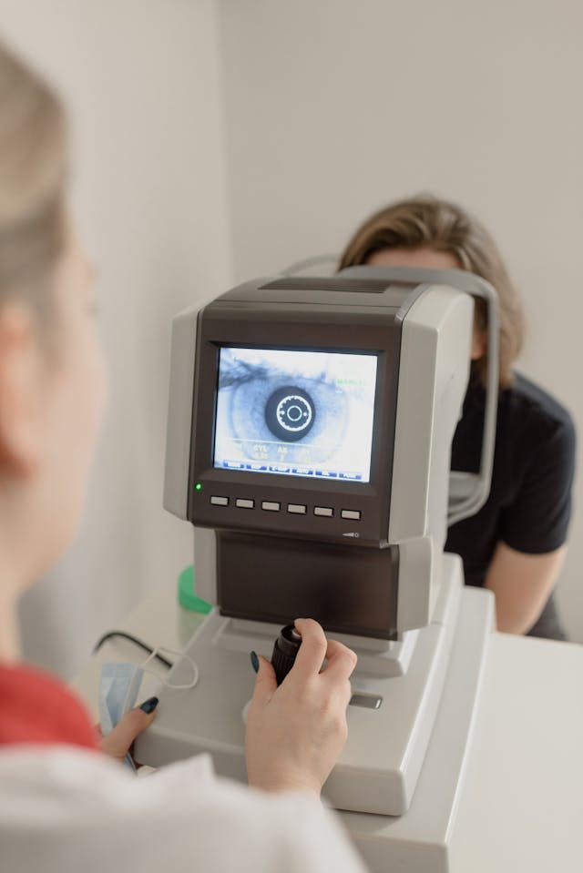 Modern eye examination equipment and setup